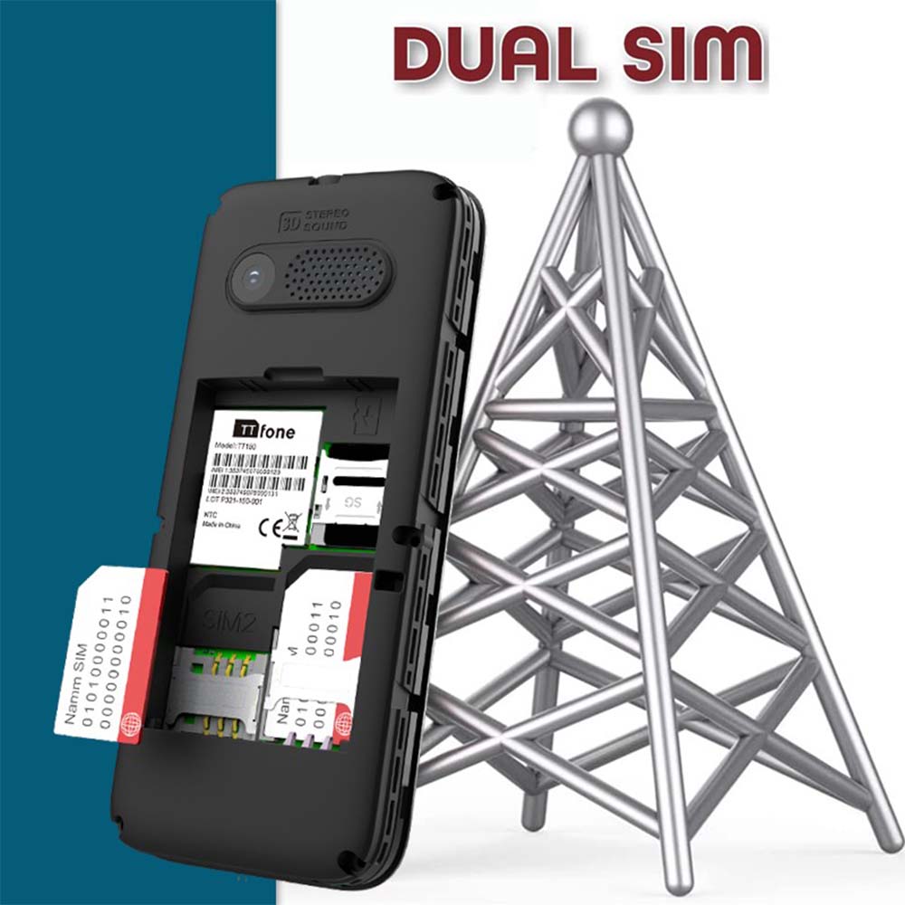 Returned Resale - TTfone TT150 Black Dual SIM Mobile with USB Cable, Vodafone Pay As You Go