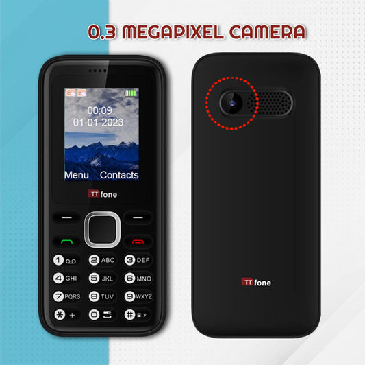 Returned Resale - TTfone TT150 Black Dual SIM Mobile with USB Cable, Vodafone Pay As You Go